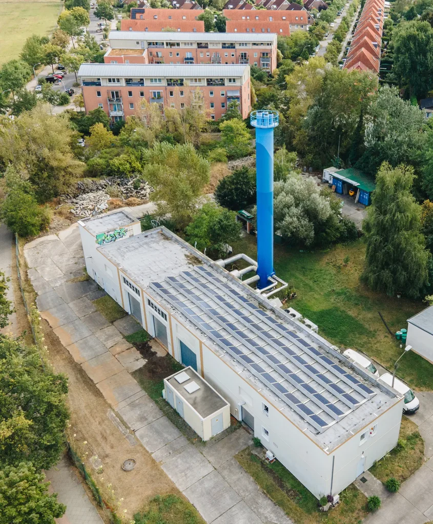 FWT - Betriebsgelände der Fernwärme Teltow GmbH von oben