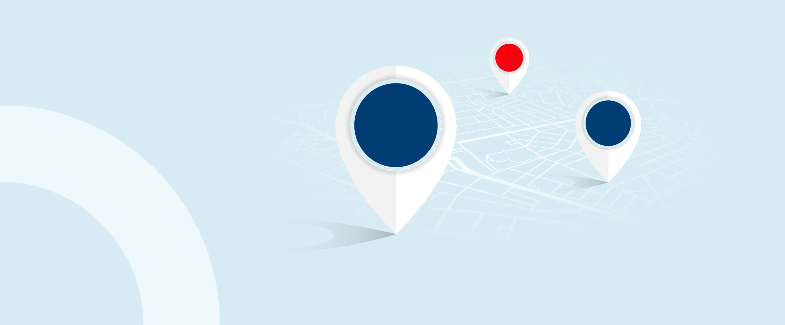 Pins auf abstrakter Karte